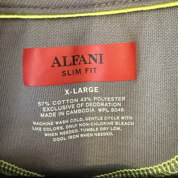 Alfani Men's XL Grey/Black 1/4 Snap Pullover Sweater Long Sleeve Slim Fit - Picture 3 of 6